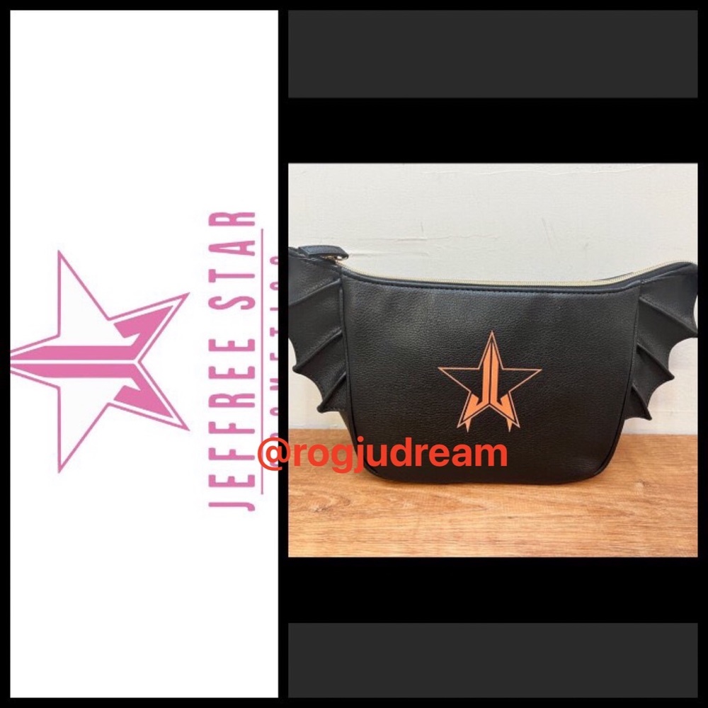 Jeffrey Star Black Bat Bag Wing Makeup Bag NEW